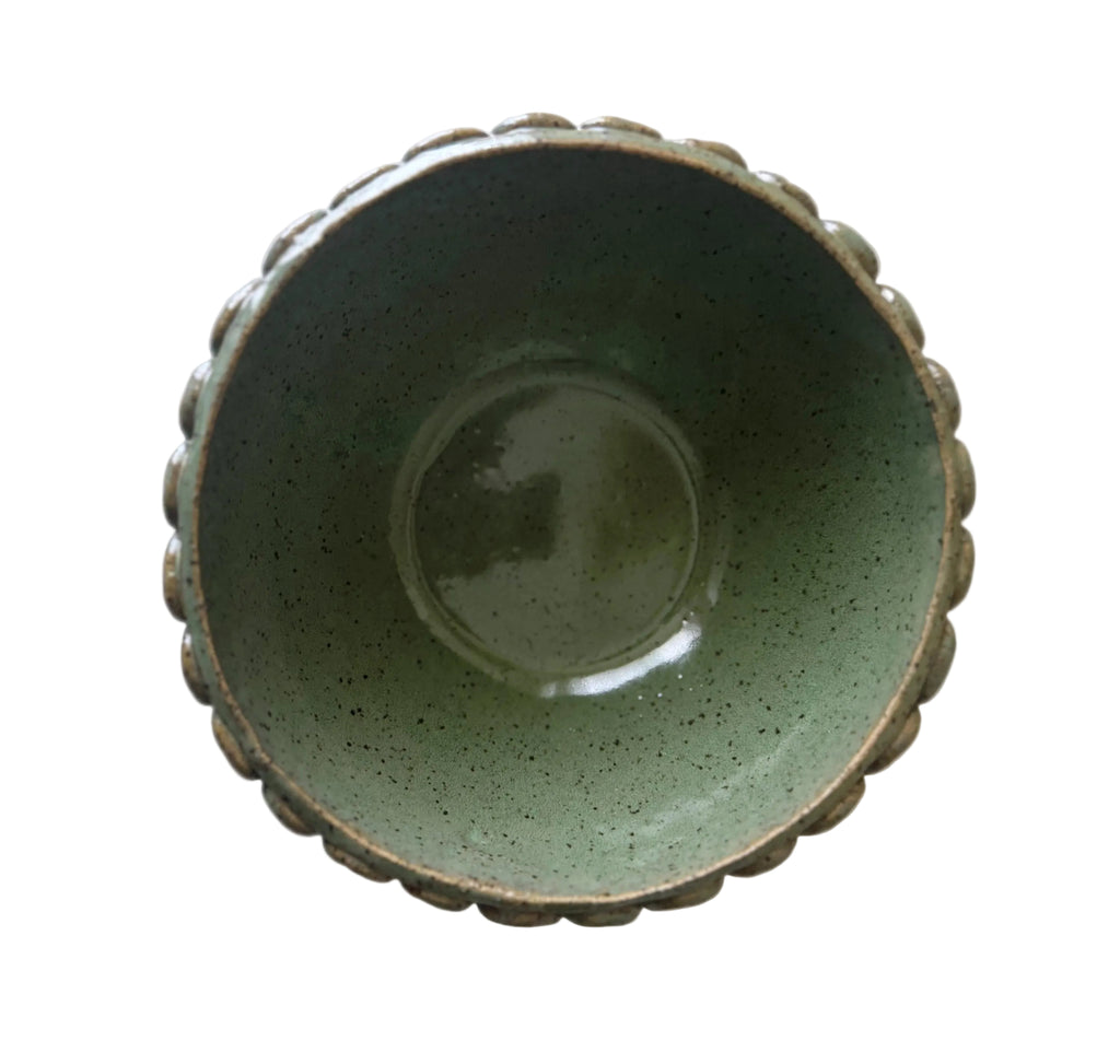 Mermaid Bowl | Handmade Ceramic Bowl in Seafoam Speckle | 6.5"