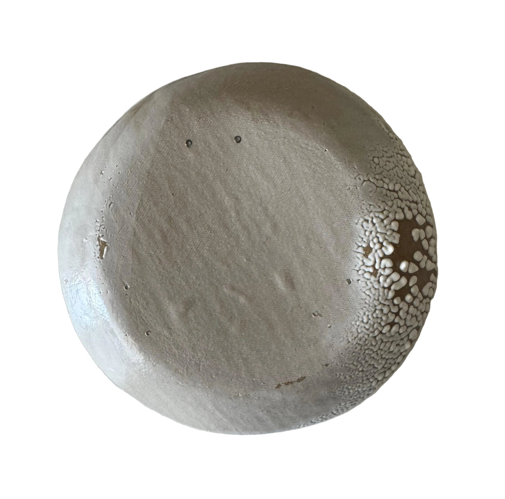 Novel Bowl | Handmade Ceramic Decorative Bowl in White Crawl | 7.5"