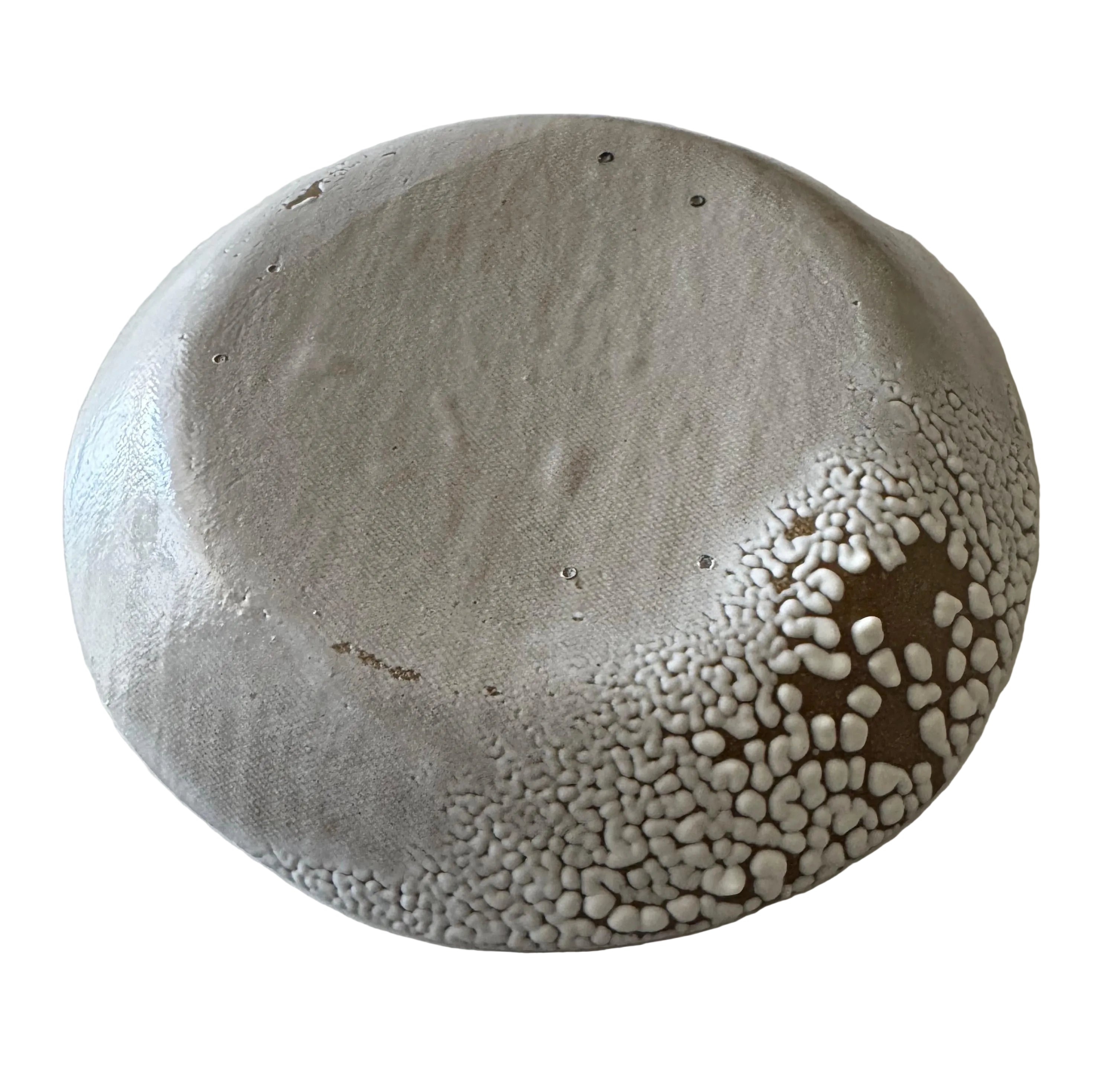 Novel Bowl | Handmade Ceramic Decorative Bowl in White Crawl | 7.5"