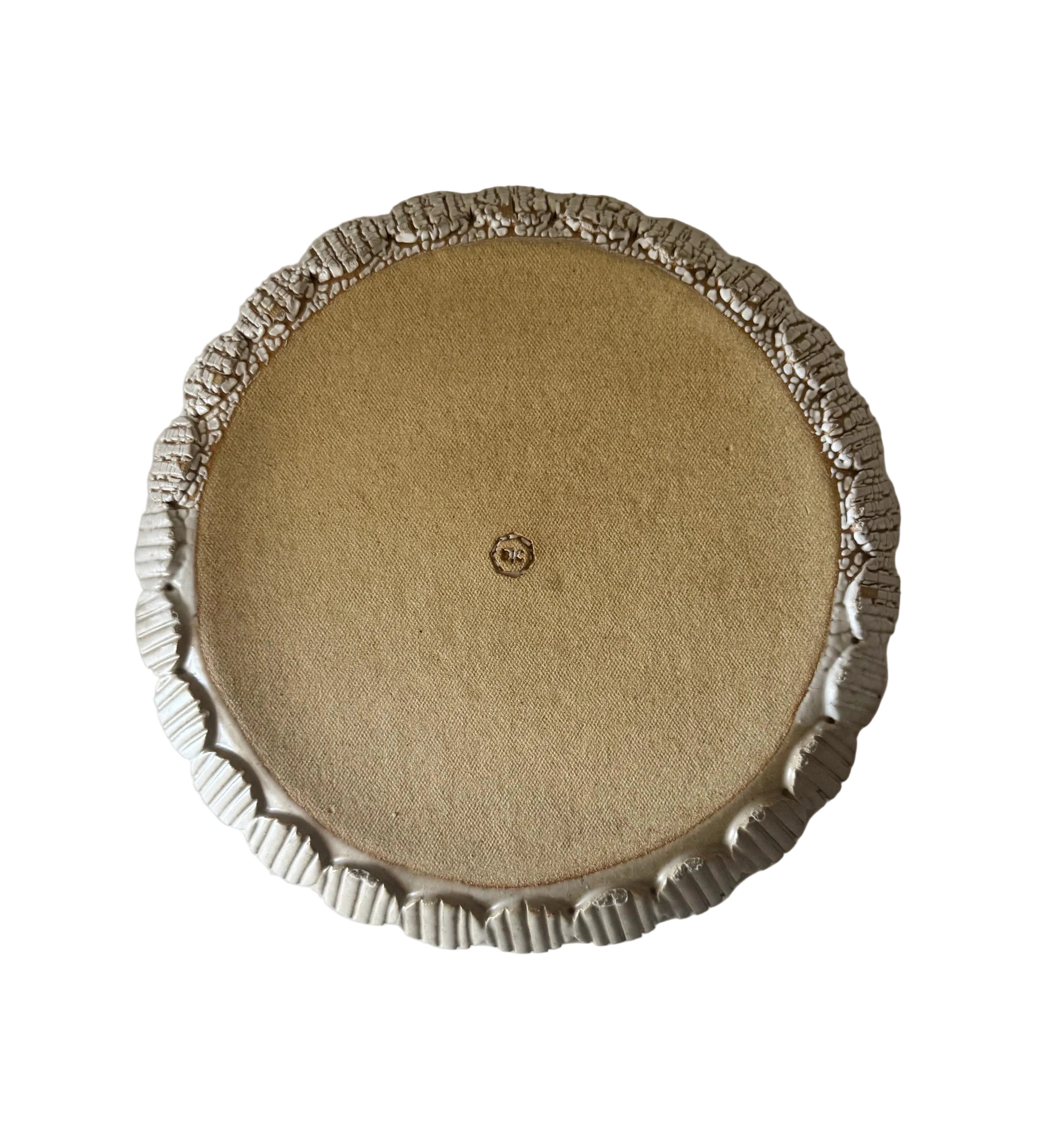 Nayarit Plate | Handmade Ceramic Decorative Platter in Natural Crawl | 10"