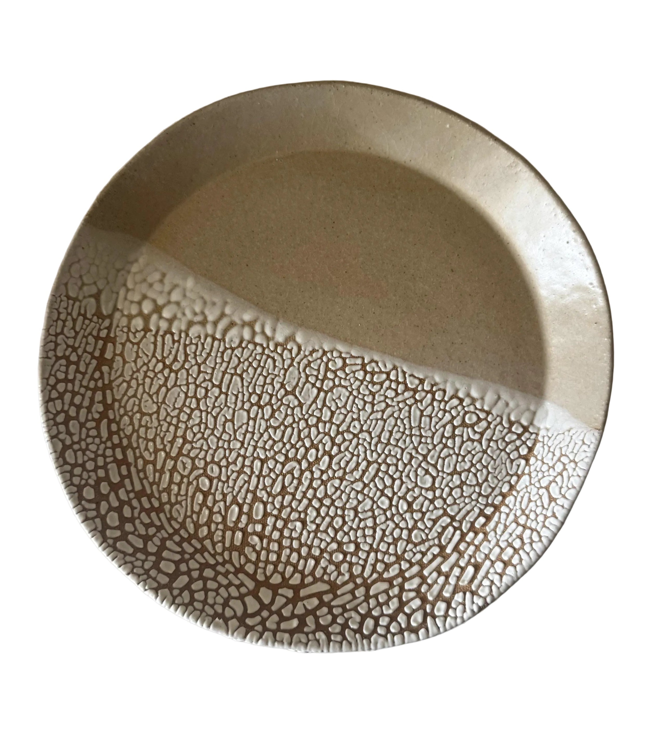 Nayarit Plate | Handmade Ceramic Decorative Platter in Natural Crawl | 10"