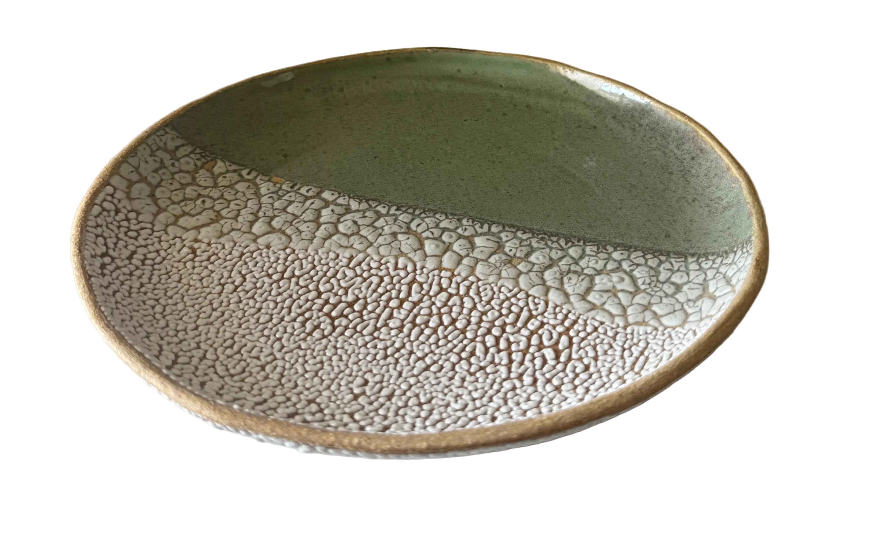 Nayarit Plate | Handmade Ceramic Decorative Plate in Seafoam Crawl | 8.25"