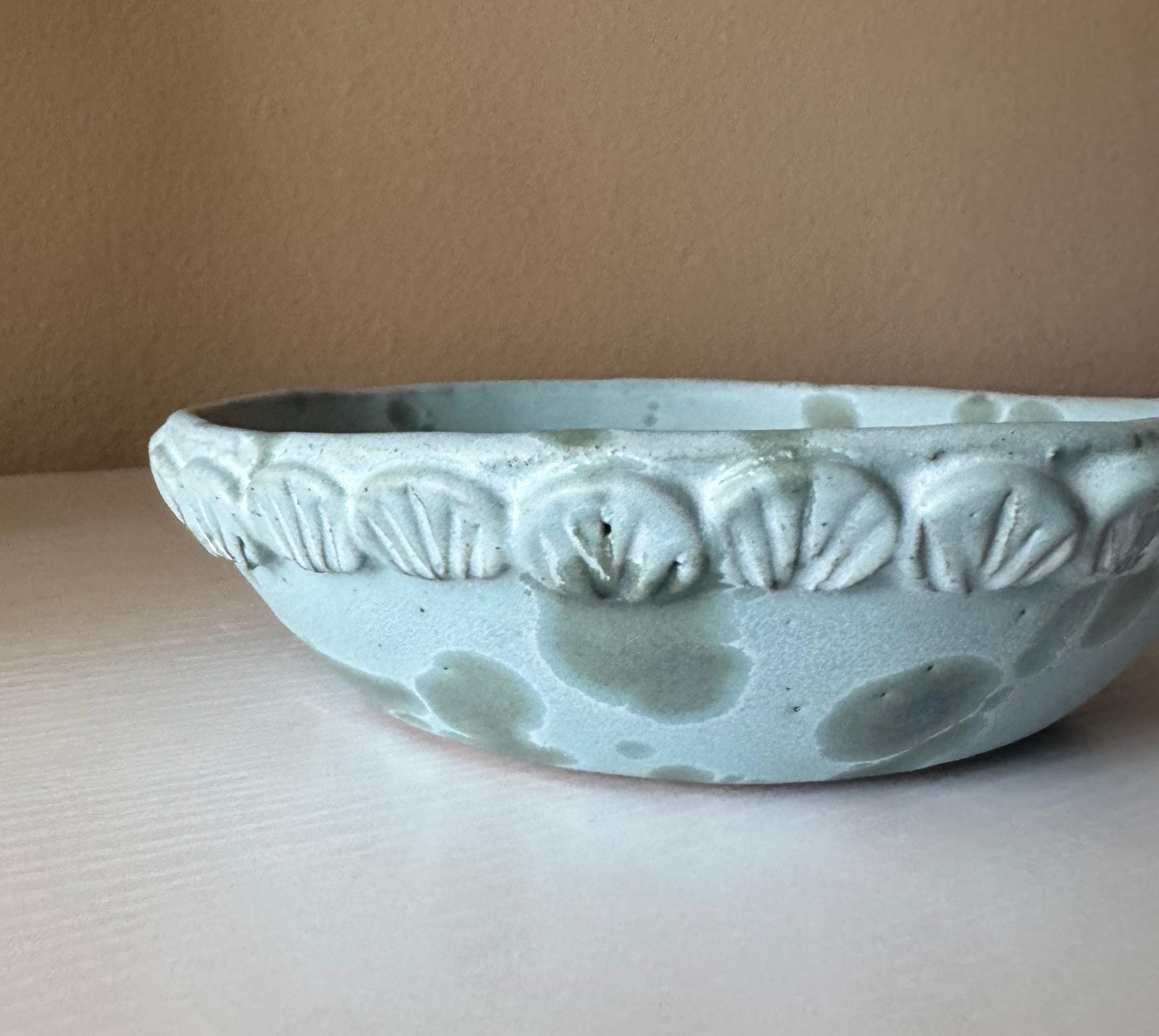 Paradiso Bowl | Handmade Ceramic Bowl in Sky Blue Splatter | 6.75"