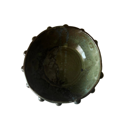 Calypso Bowl | Handmade Ceramic Bowl in Blue Brown Splatter | 6.75"