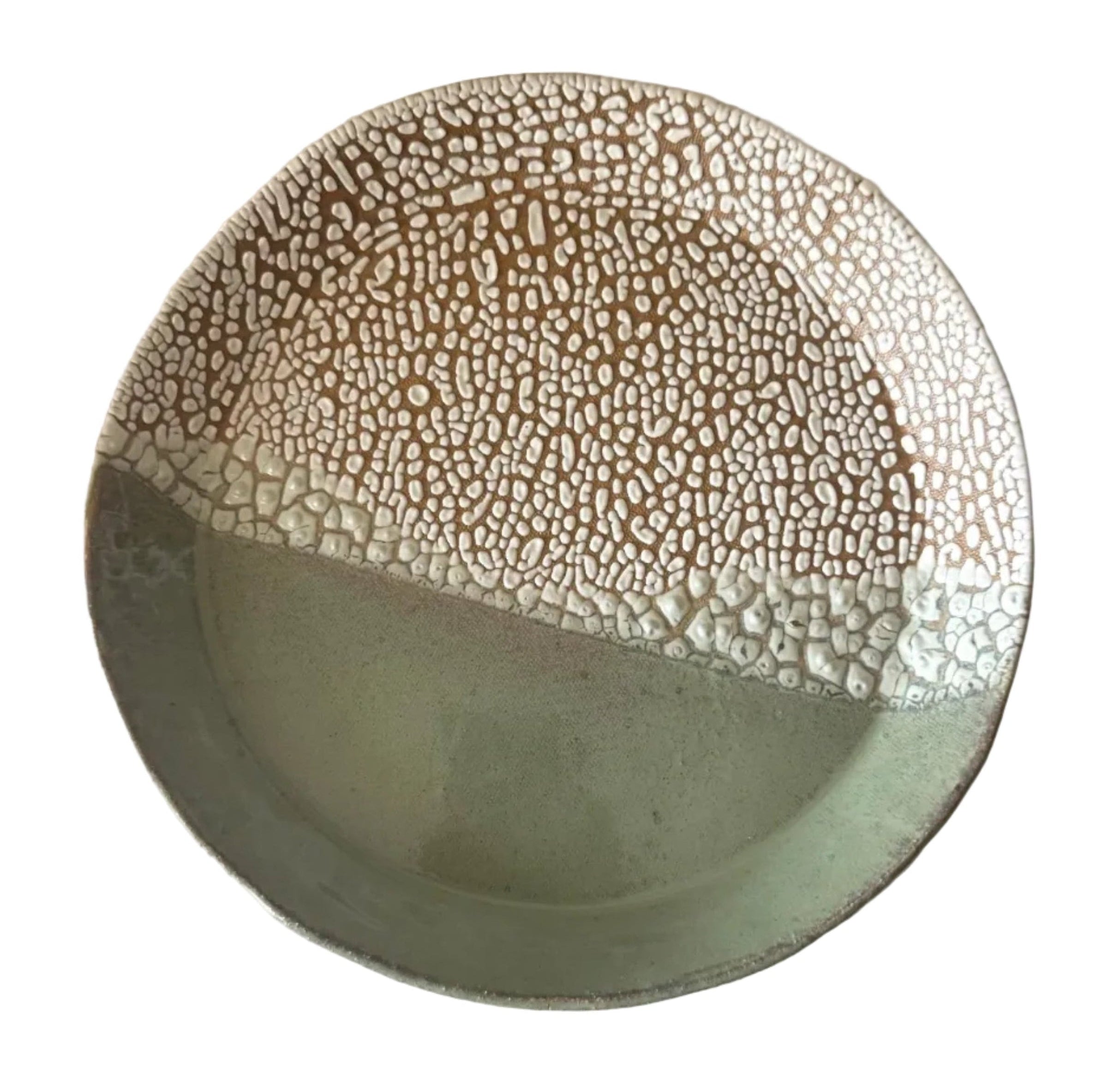 Nayarit Plate | Handmade Ceramic Decorative Platter in Seafoam Crawl | 10"