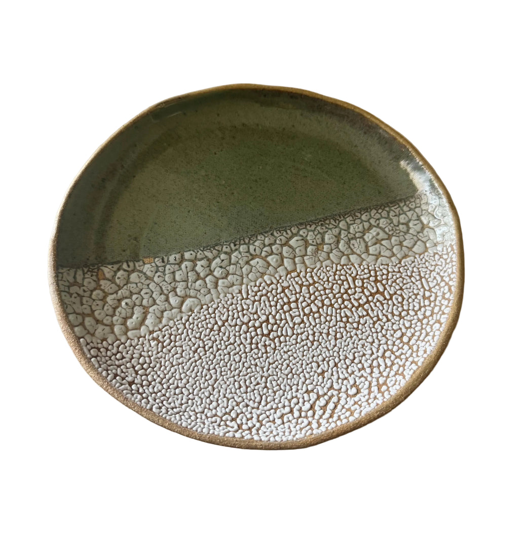 Nayarit Plate | Handmade Ceramic Decorative Plate in Seafoam Crawl | 8.25"