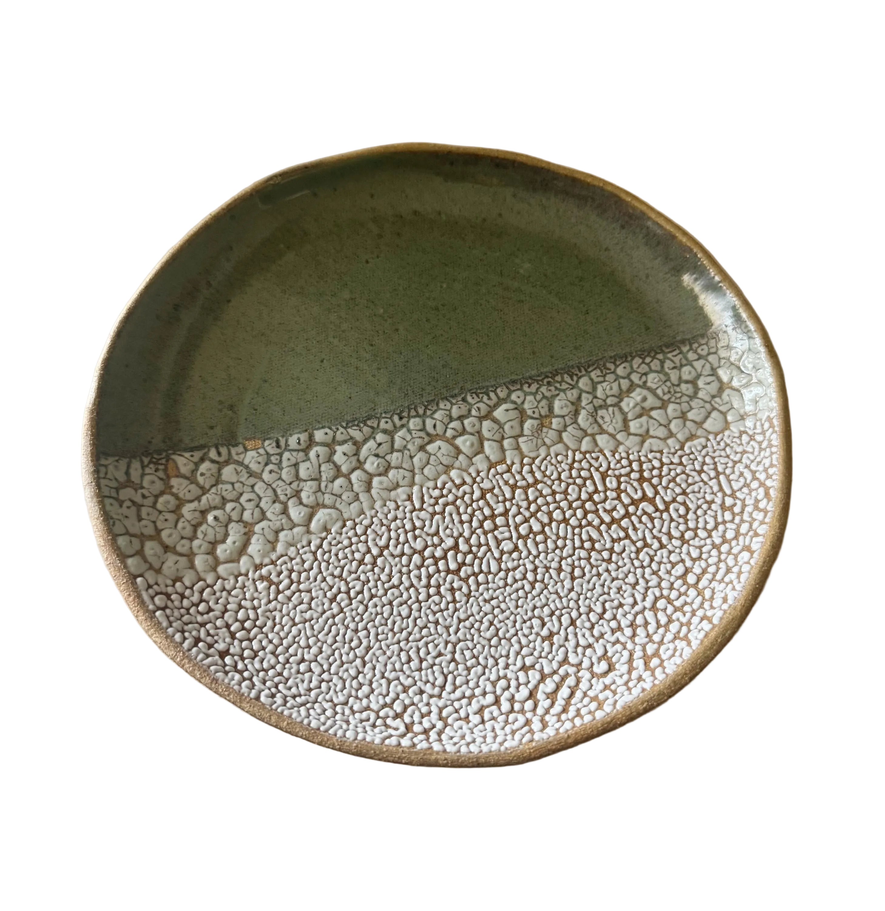 Nayarit Plate | Handmade Ceramic Decorative Plate in Seafoam Crawl | 8.25"