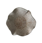 Halo Bowl | Handmade Ceramic Decorative Wavy Bowl in White Crawl | 9"