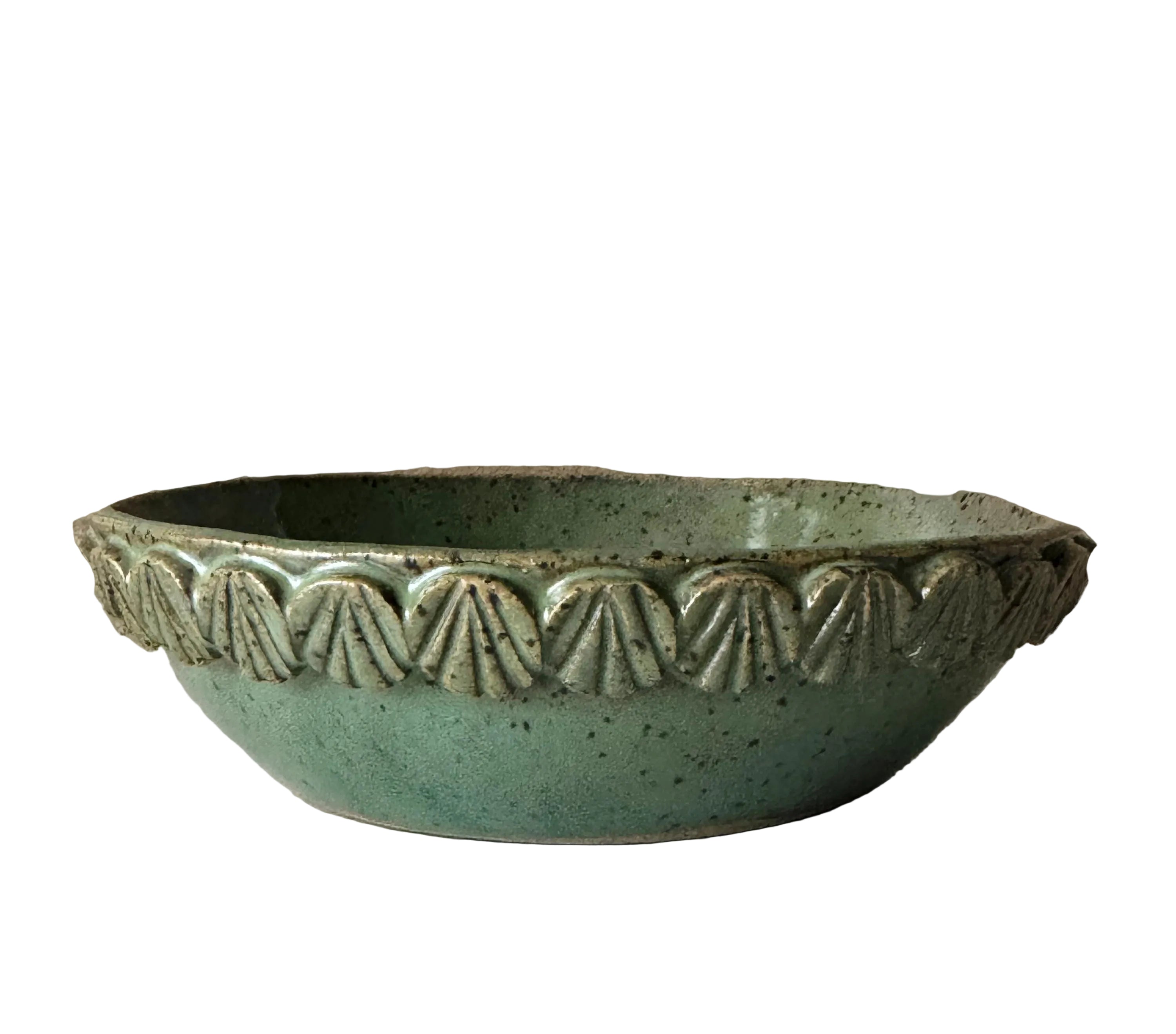 Mermaid Bowl | Handmade Ceramic Bowl in Seafoam Speckle | 6.25"