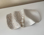 Ripple Tray | Handmade Decorative Tray in White Crawl Color Block Glaze | 12x8"