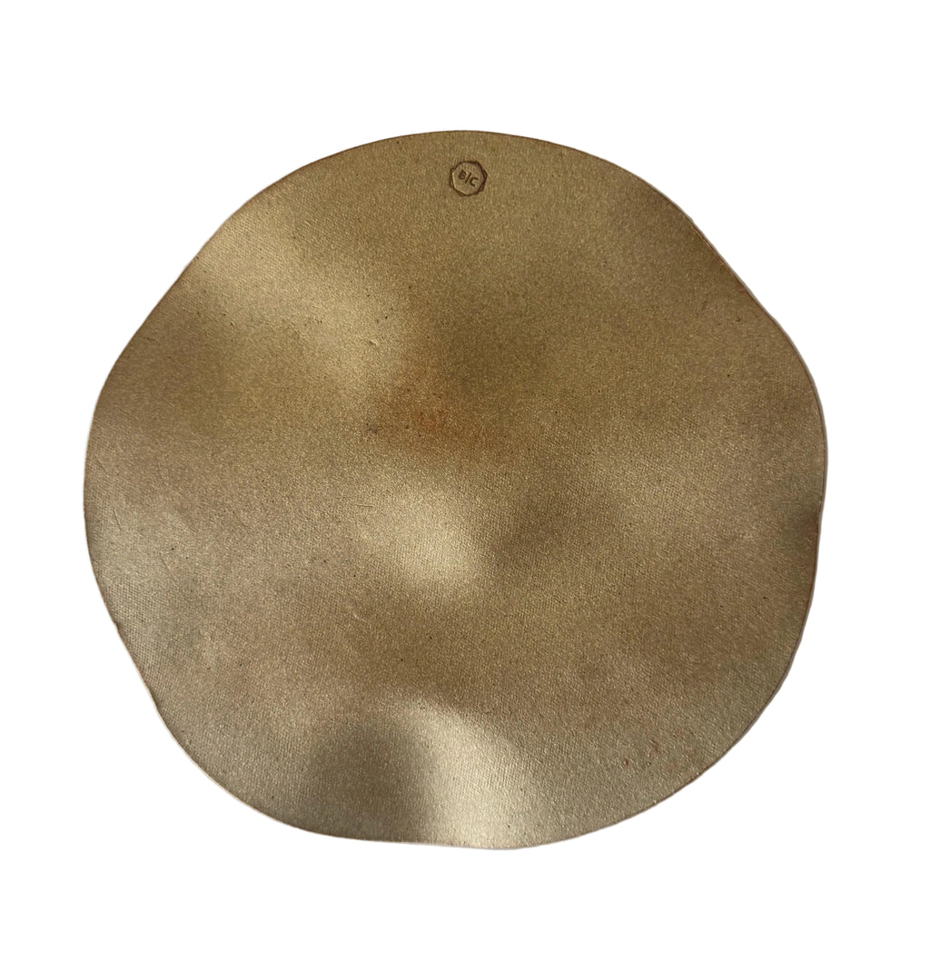 Ripple Platter | Handmade Round Platter in White/Ivory Color Block Glaze | 10"