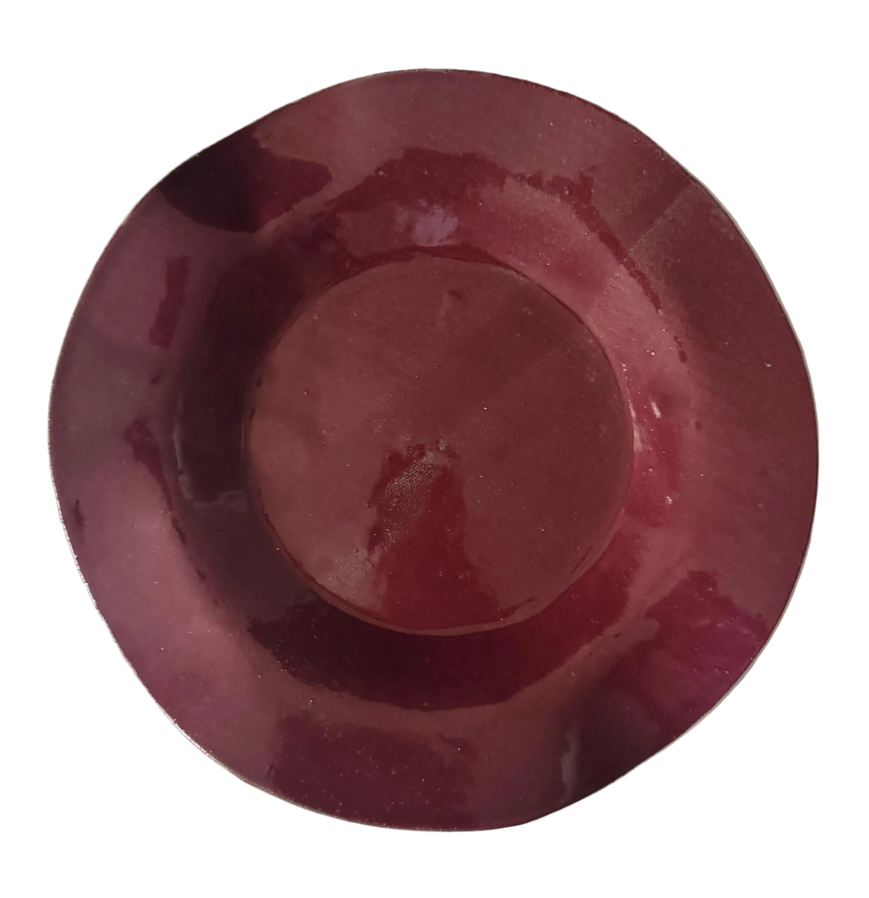 Shale Plate Set | Handmade Ceramic Set in Raspberry/Seafoam Color Block | 10", 5"