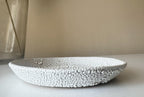 Halo Plate | Handmade Ceramic Decorative Plate in White Crawl | 7.75"