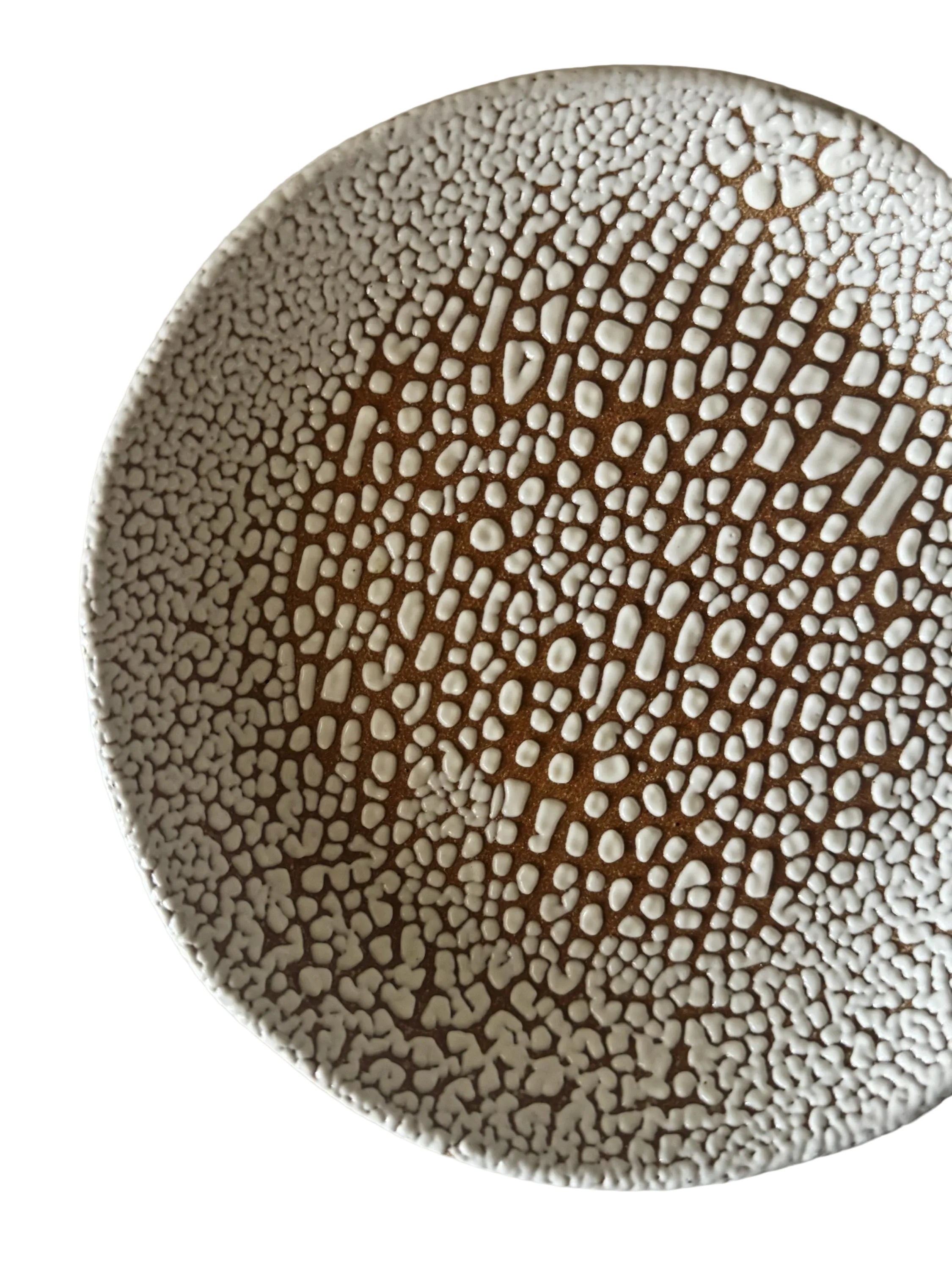 Halo Plate | Handmade Ceramic Decorative Plate in White Crawl | 7.75"