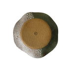 Wavy Plate | Handmade Ceramic Decorative Plate in White Crawl/Seafoam Color Block | 8.5"
