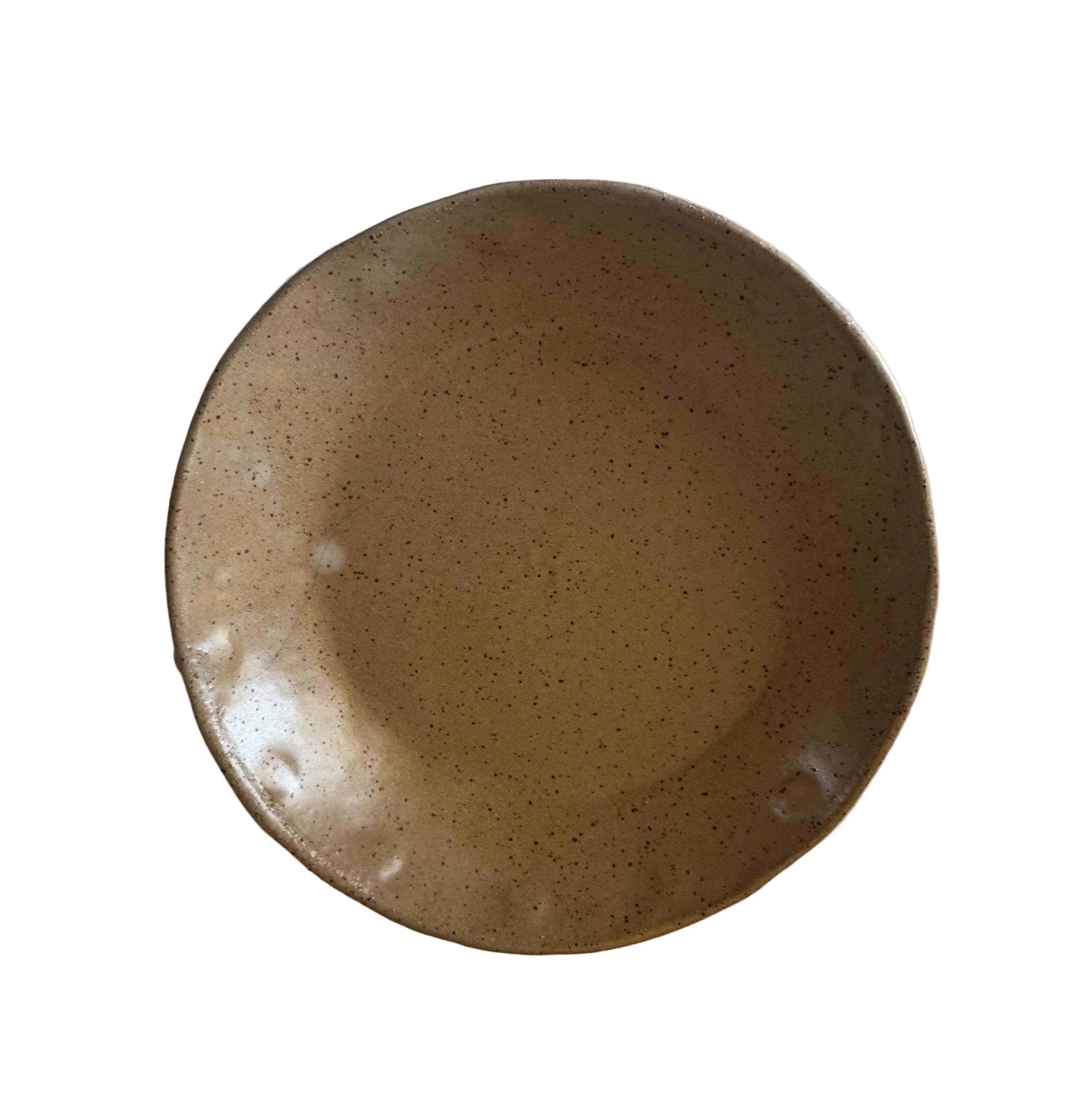 Calypso II Bowl | Handmade Ceramic Bowl in Beige Speckle Splatter Glaze | 8"