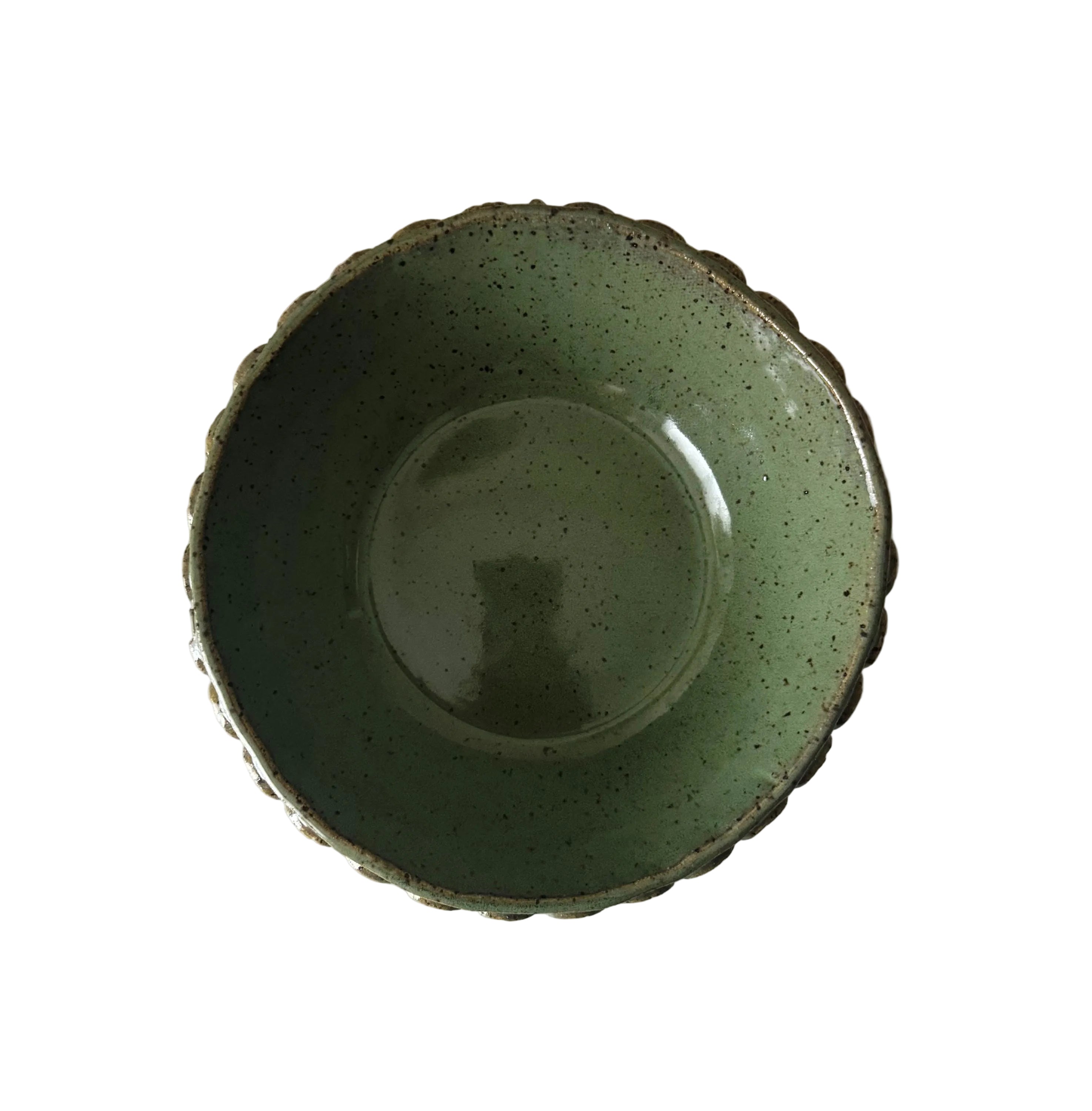 Mermaid Bowl | Handmade Ceramic Bowl in Seafoam Speckle | 6.25"