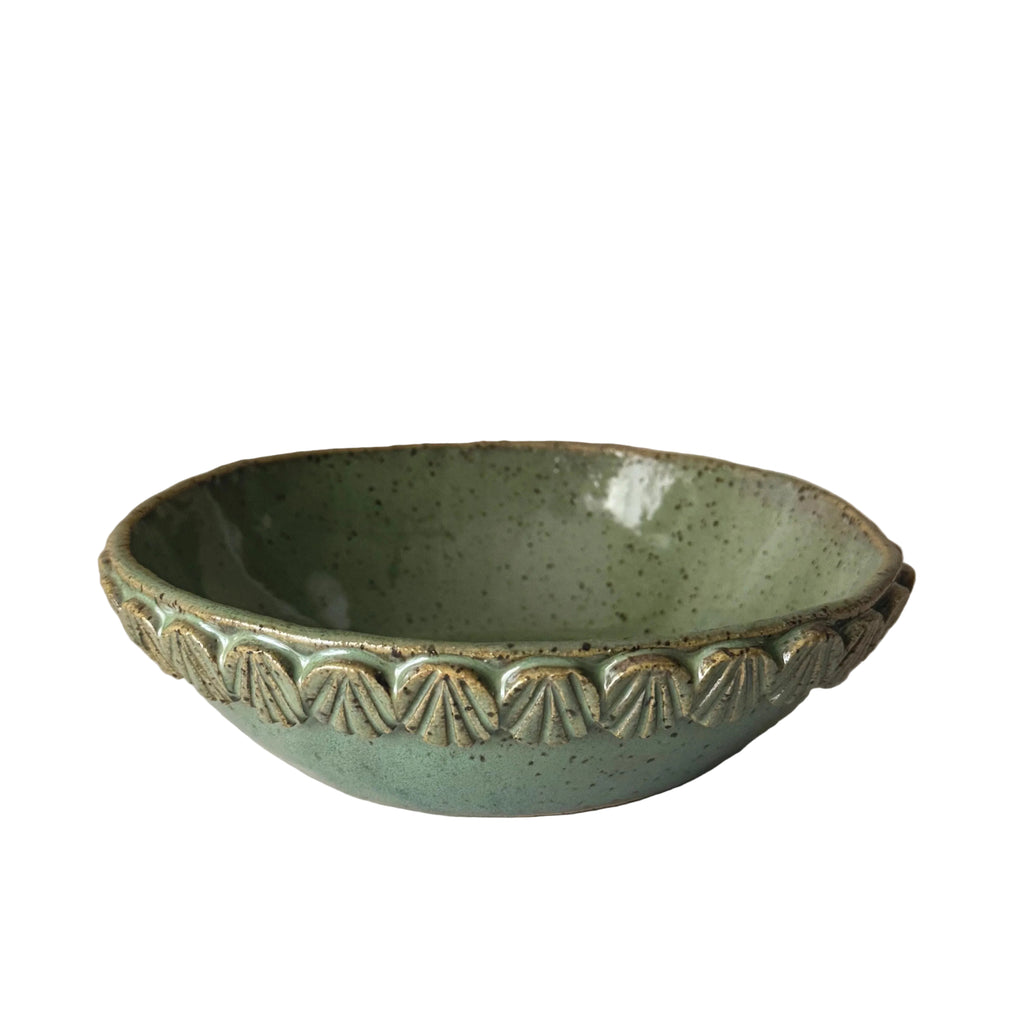 Mermaid Bowl | Handmade Ceramic Bowl in Seafoam Speckle | 6.25"