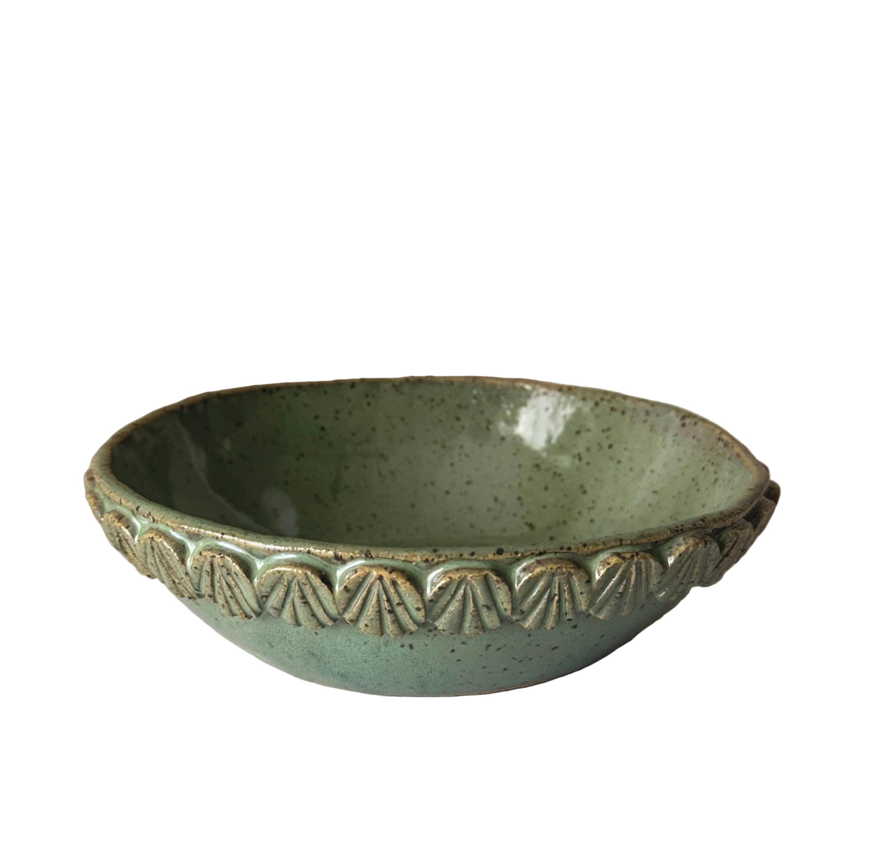 Mermaid Bowl | Handmade Ceramic Bowl in Seafoam Speckle | 6.25"