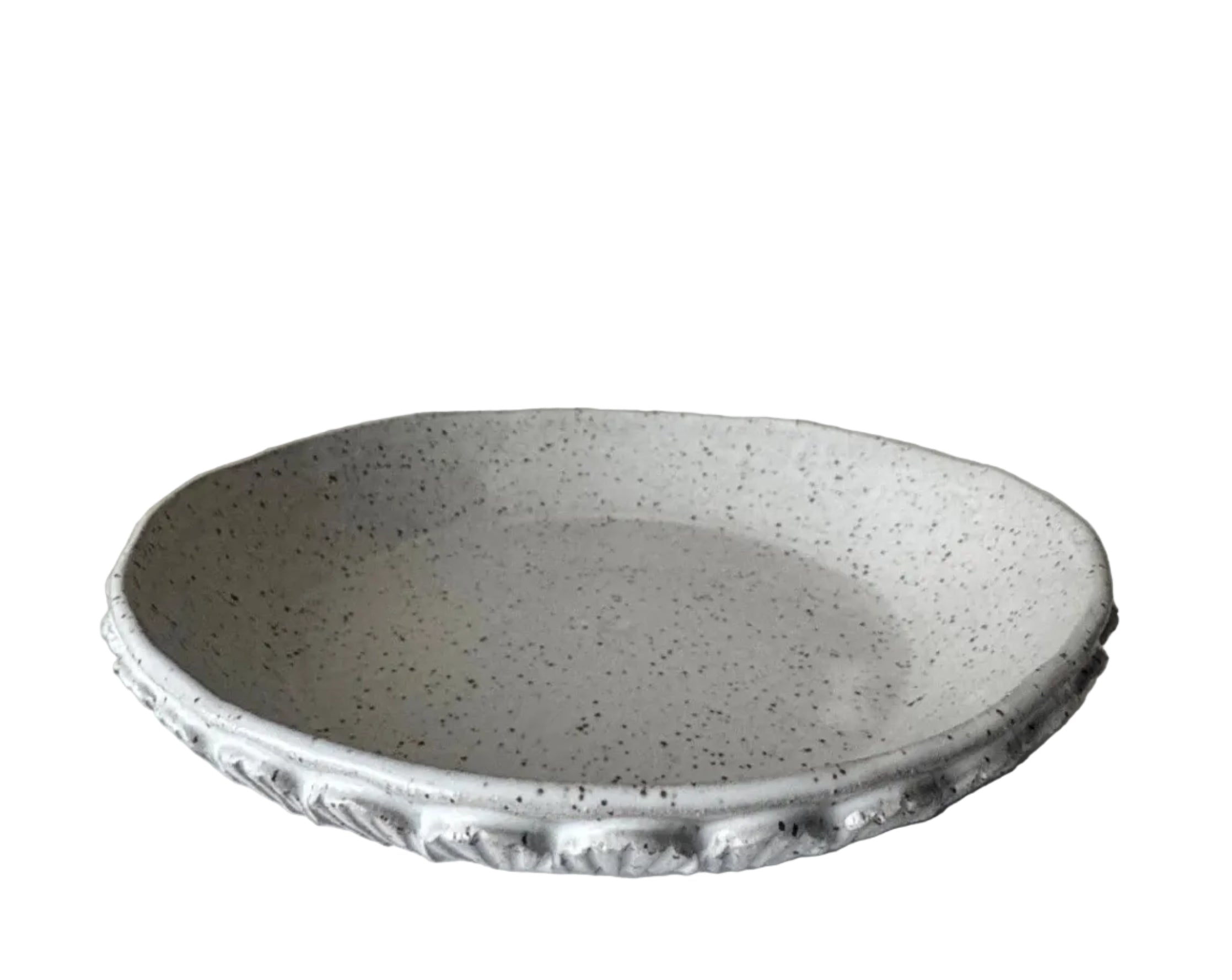 Mermaid Bowl | Handmade Ceramic Bowl in White Speckle | 7"