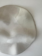 Ripple Platter | Handmade Round Platter in White/Ivory Color Block Glaze | 10"