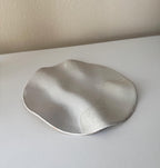 Ripple Platter | Handmade Round Platter in White/Ivory Color Block Glaze | 10"