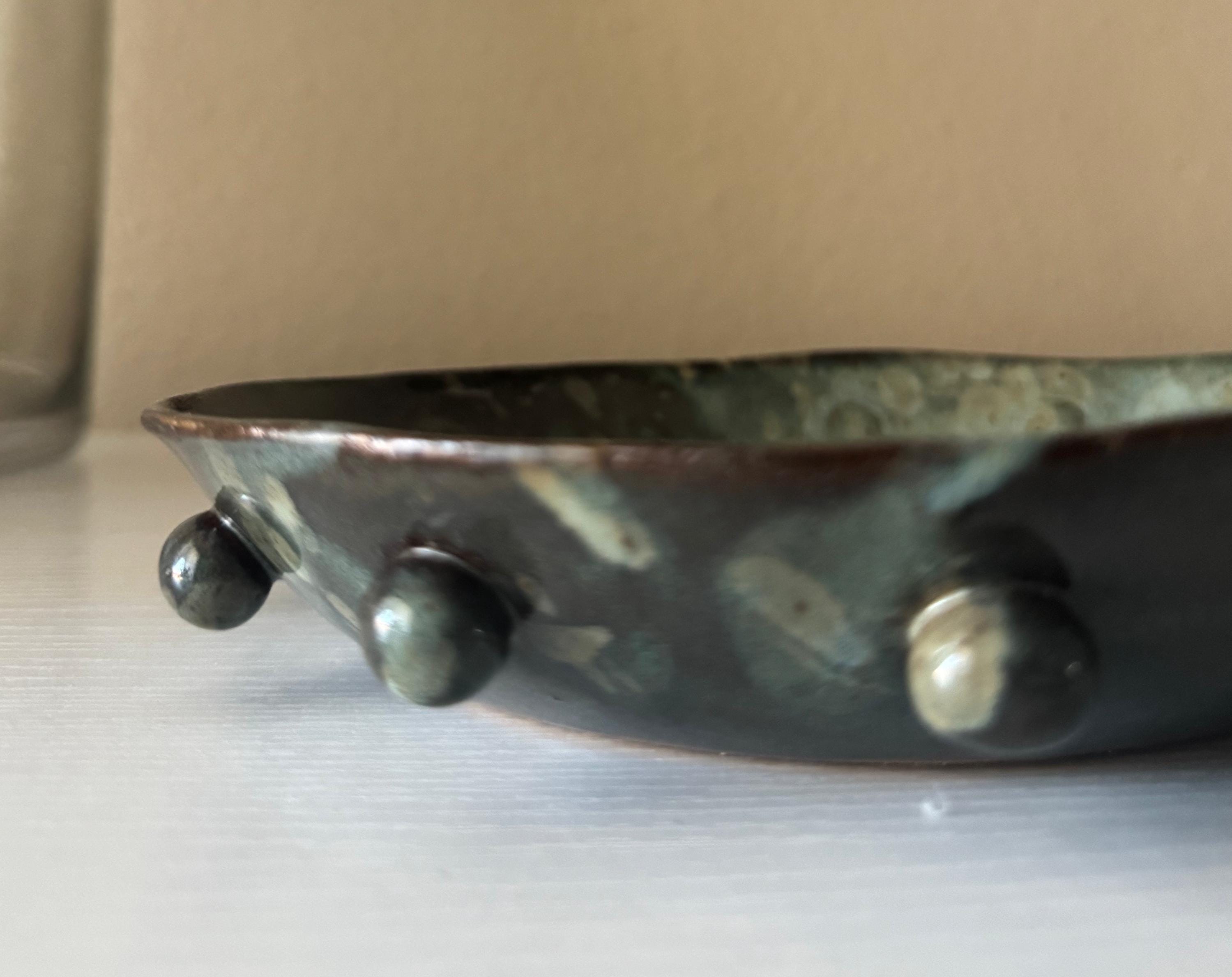 Calypso II Bowl | Handmade Ceramic Bowl in Blue Brown Speckle Splatter Glaze | 8"