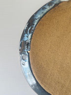 Obsidian Plate | Handmade Ceramic Painterly Stripes Plate in Natural/White/Black | 10"