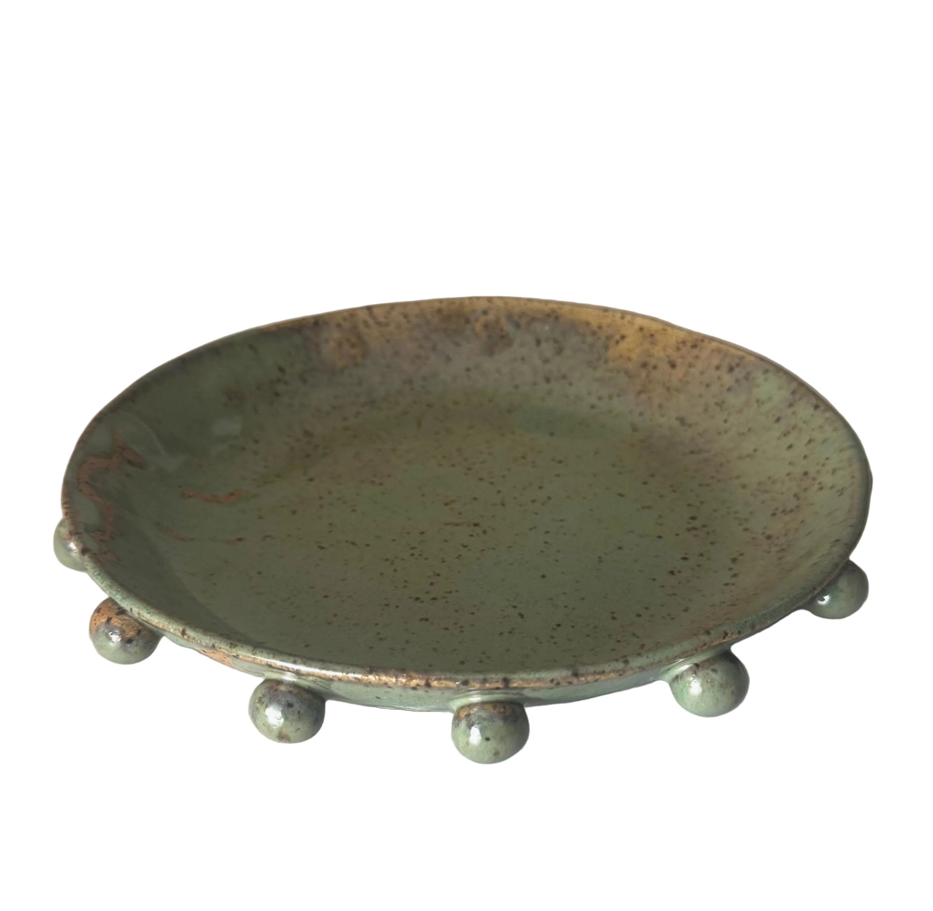 Calypso Bowl | Handmade Ceramic Baubles Bowl in Seafoam Speckle Drip | 8"