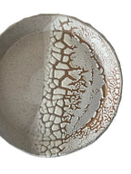 Nayarit Plate | Handmade Ceramic Bubbles Decorative Plate in White Crawl Color Block Glaze | 10"
