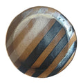 Obsidian Plate | Handmade Ceramic Painterly Stripes Plate in Natural/White/Black | 10"