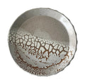 Nayarit Plate | Handmade Ceramic Bubbles Decorative Plate in White Crawl Color Block Glaze | 10"