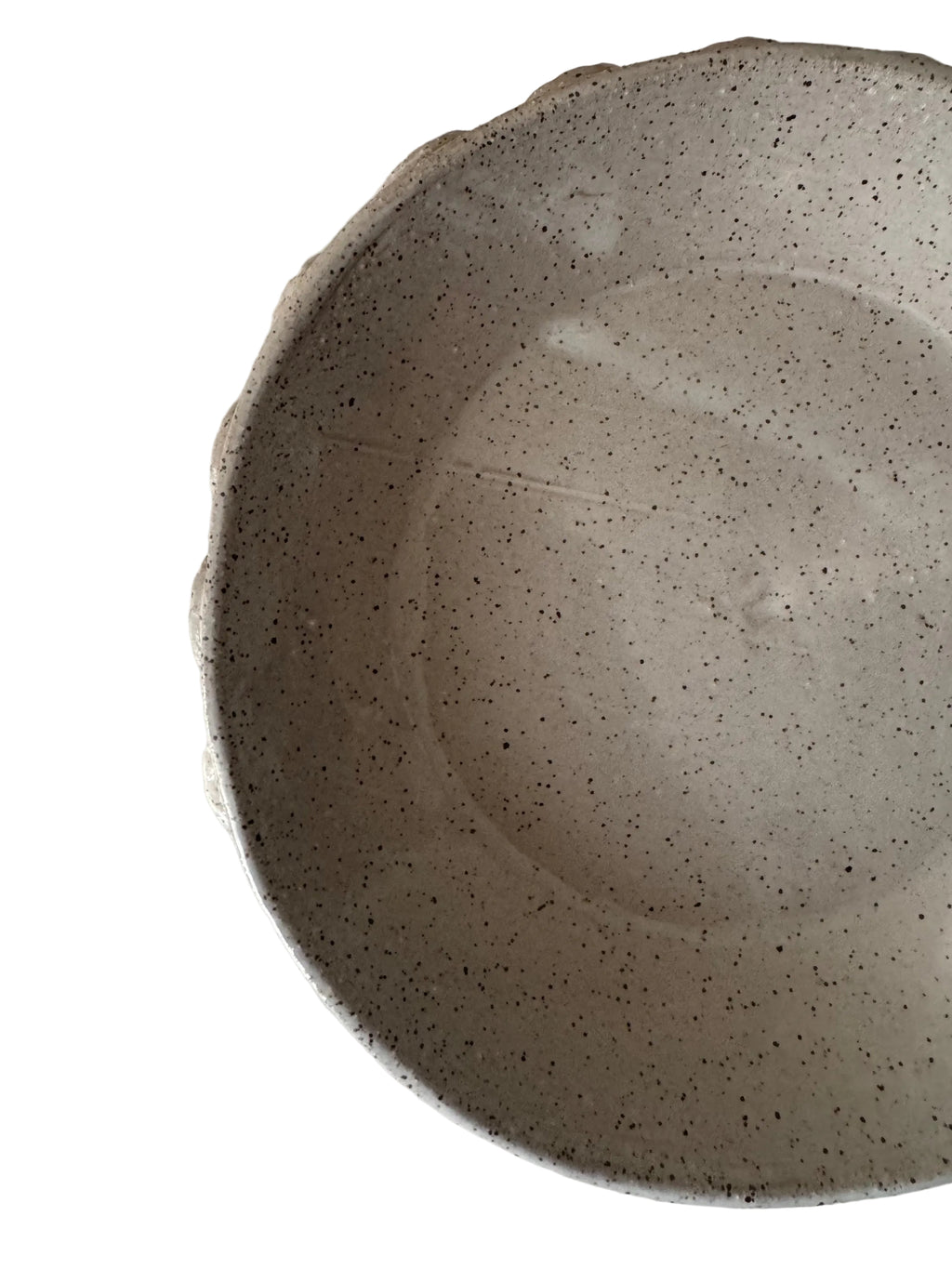 Handmade Ceramic Bubbles Bowl, Speckle Ivory Glaze, Decorative Accents, 8"
