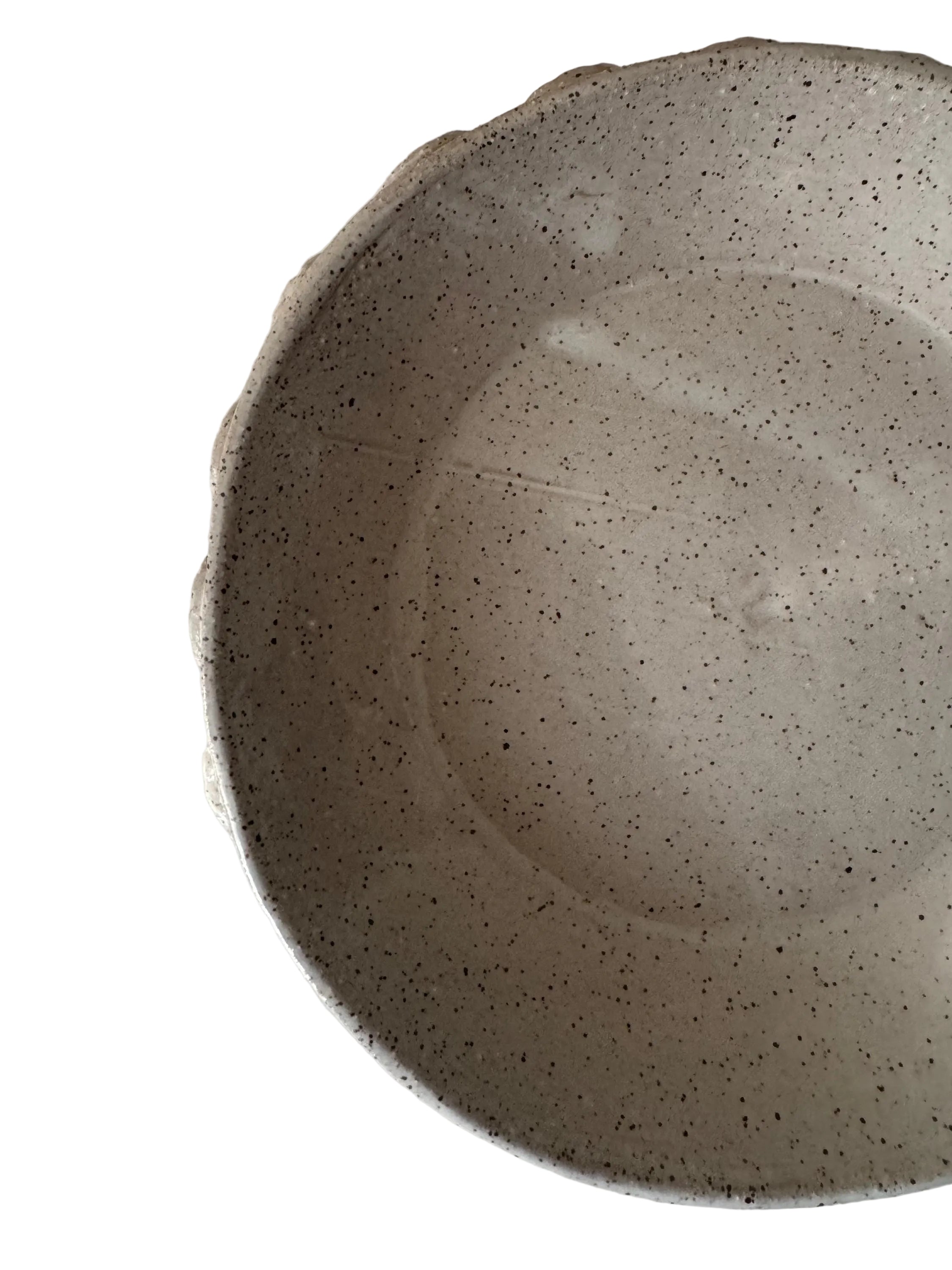 Handmade Ceramic Bubbles Bowl, Speckle Ivory Glaze, Decorative Accents, 8"