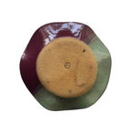 Handmade Ceramic Wavy Plate in Seafoam/Raspberry Color Block, 8.5" - Bordeaux Ceramics