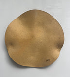 Handmade Round Wavy Platter in Natural/White Color Block Glaze, 10" - Bordeaux Ceramics