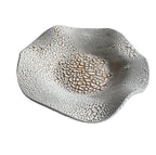Handmade Ceramic Decorative Wavy Bowl in White Crawl Speckle, 8.5" - Bordeaux Ceramics