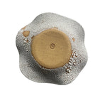 Handmade Ceramic Decorative Wavy Bowl in White Crawl Speckle, 8.5" - Bordeaux Ceramics